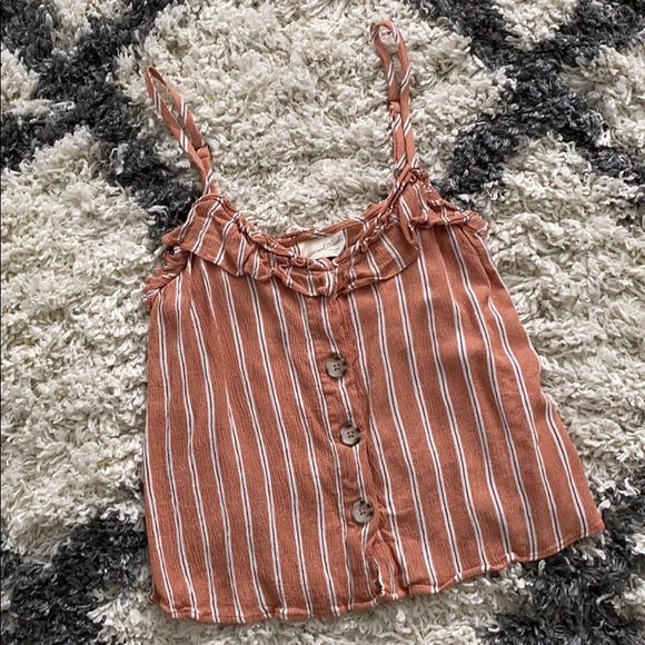 Universal Thread Tops - Universal Thread Striped Ruffle Tank